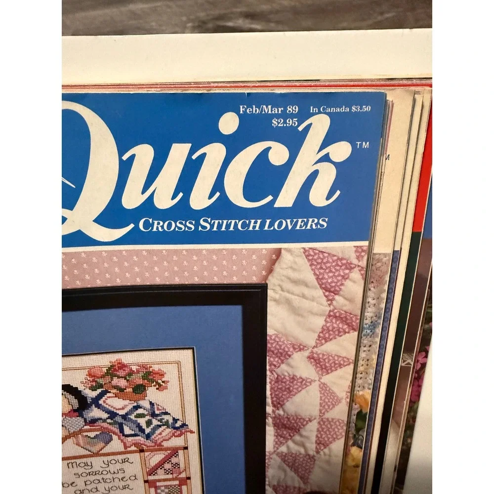 Vintage CrossQuick‎ Cross Stitch Lovers Magazine Lot Premier Issue 1989 Binder